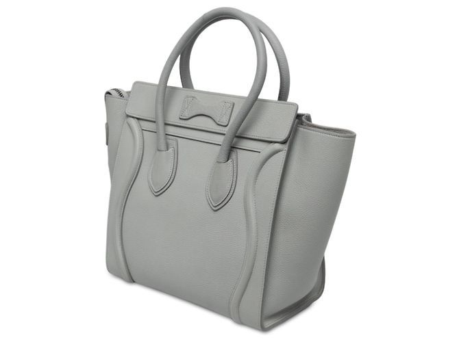 Céline Celine Bolso Luggage Micro de Piel de Becerro Gris Castaño - vista 2