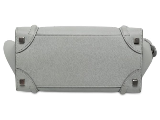 Céline Celine Bolso Luggage Micro de Piel de Becerro Gris Castaño - vista 3