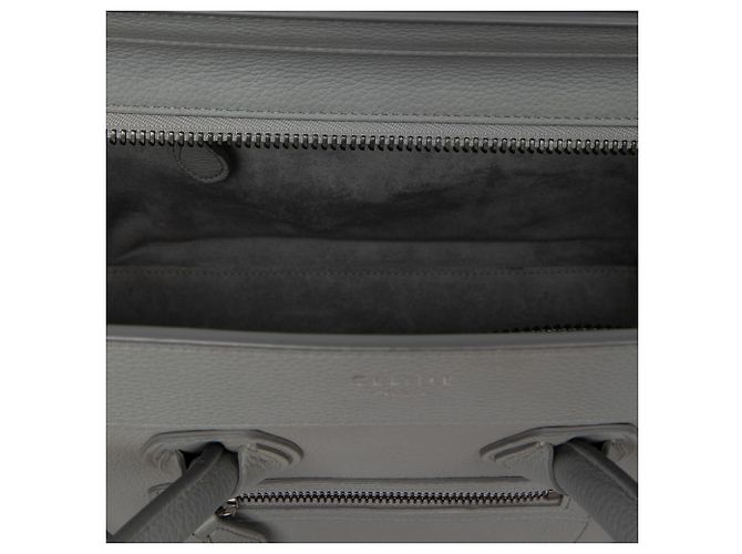Céline Celine Bolso Luggage Micro de Piel de Becerro Gris Castaño - vista 4