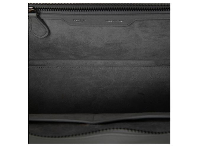 Céline Celine Bolso Luggage Micro de Piel de Becerro Gris Castaño - vista 5