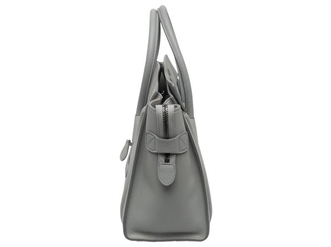 Céline Celine Bolso Luggage Micro de Piel de Becerro Gris Castaño - vista 6