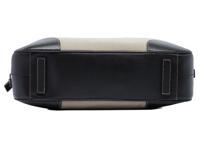 Bolso Bauletto Prada de lona Canapa beige con ribetes de Cinghiale - vista 3