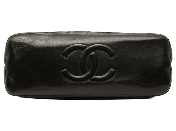 Borsa a tracolla Chanel Black CC Quilted Lambskin Kiss Lock Frame Nero - vista 3