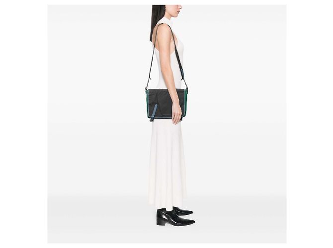 Bolso bandolera Burberry Green Large Tricolor de nailon y cuero Verde - vista 7