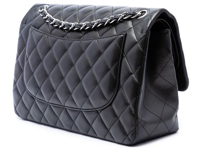 Chanel Black Jumbo Classic Lambskin Double Flap Nero - vista 2