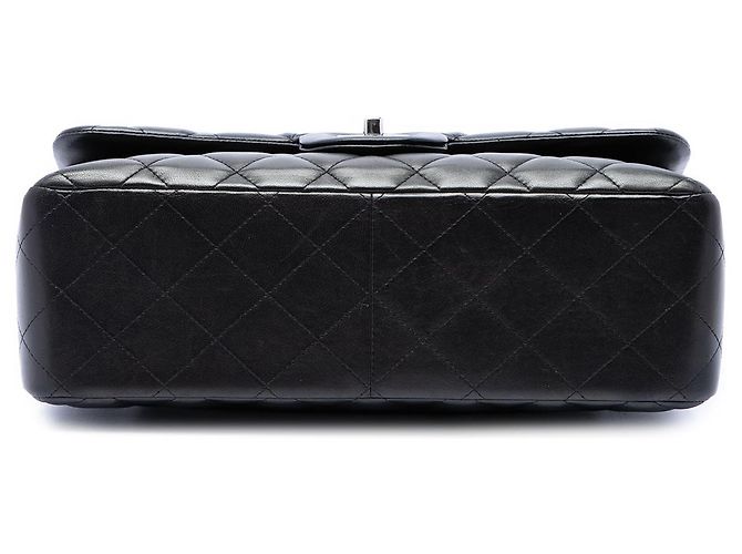 Chanel Black Jumbo Classic Lambskin Double Flap Nero - vista 3
