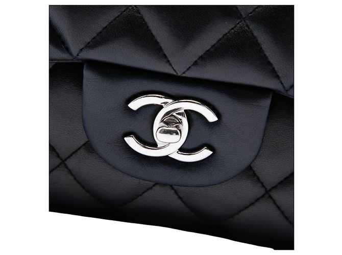 Chanel Black Jumbo Classic Lambskin Double Flap Nero - vista 5