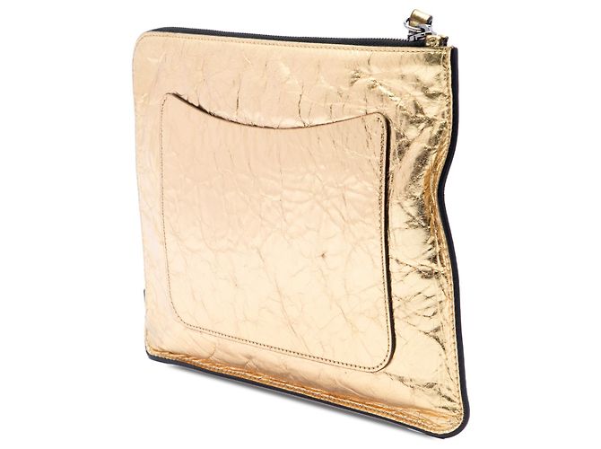 Clutch Chanel Je Ne Suis Pas En Solde in nappa metallizzata oro - vista 2