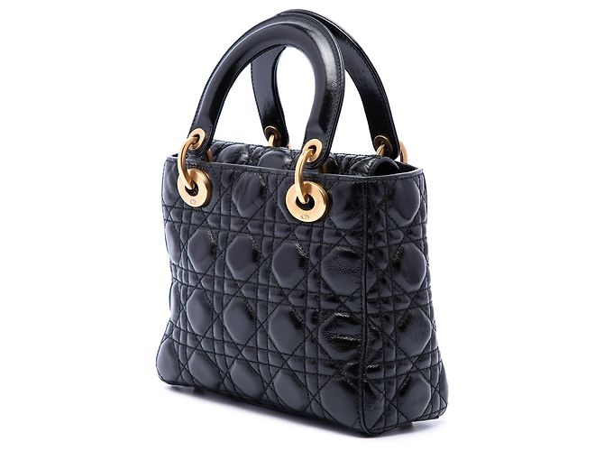 Dior Black Small Crinkled Patent Cannage My ABCDior Lady Dior Schwarz - Ansicht 2