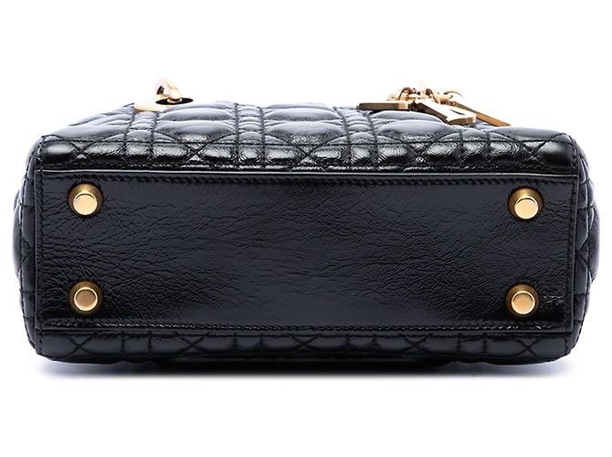 Dior Black Small Crinkled Patent Cannage My ABCDior Lady Dior Schwarz - Ansicht 3