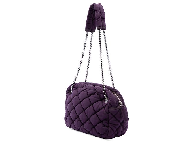 Bolso de hombro Chanel Bubble de nailon acolchado morado Púrpura - vista 2