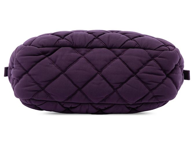 Bolso de hombro Chanel Bubble de nailon acolchado morado Púrpura - vista 3