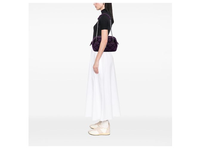 Bolso de hombro Chanel Bubble de nailon acolchado morado Púrpura - vista 6