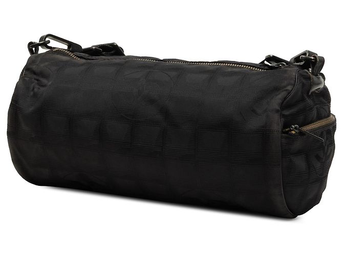 Bolsa de ombro cilíndrica Chanel Black New Travel Line em nylon Preto - vista 2