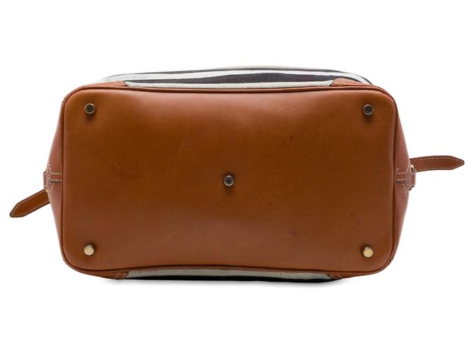 Bolsa Satchel Burberry em lona Mega Check marrom e couro - vista 3