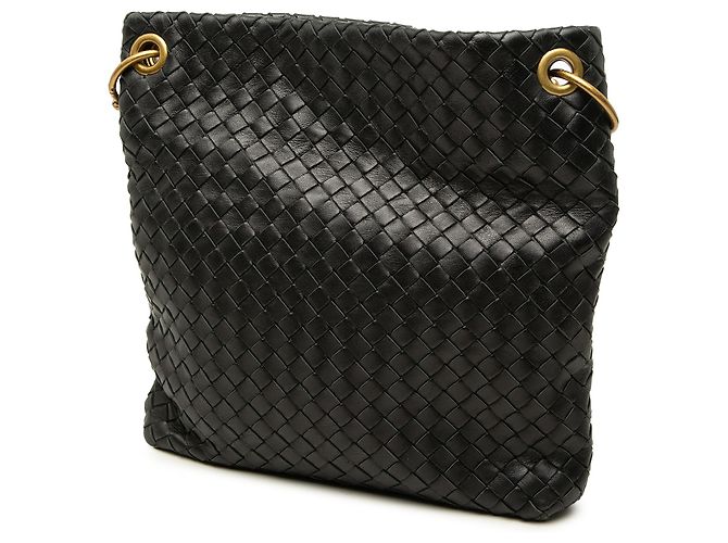 Bottega Veneta Borsa a tracolla Intrecciato in nappa nera - vista 2