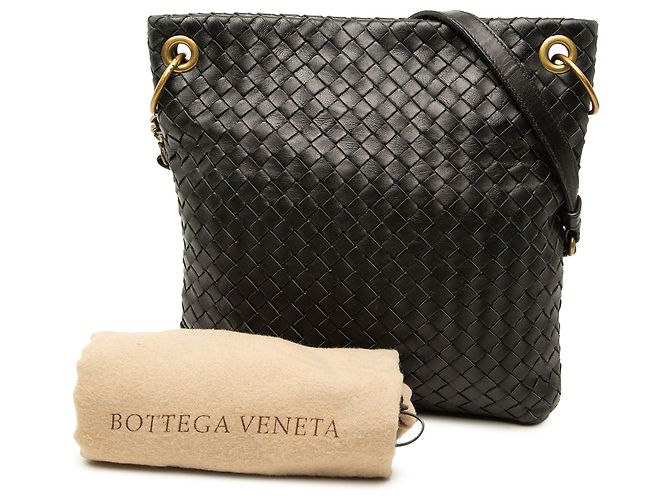 Bottega Veneta Borsa a tracolla Intrecciato in nappa nera - vista 7