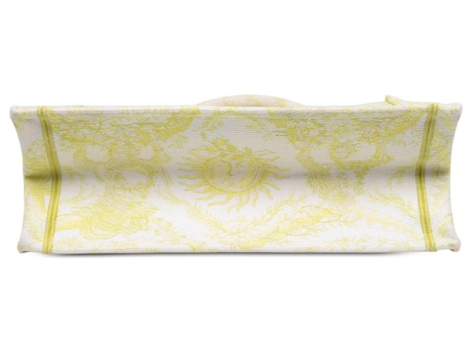 Dior White Medium Embroidered Canvas Toile de Jouy Soleil Lady D Lite Blanc Blanc cassé - vue 3