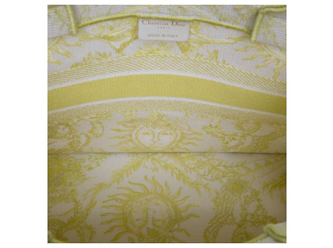 Dior White Medium Embroidered Canvas Toile de Jouy Soleil Lady D Lite Blanc Blanc cassé - vue 4
