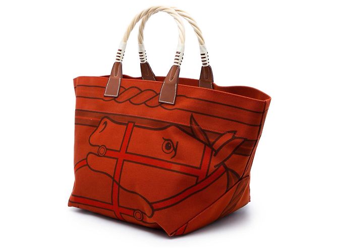 Hermès Red Toile H Plume Quadrige au Fil Steeple 31 Roja - vista 2