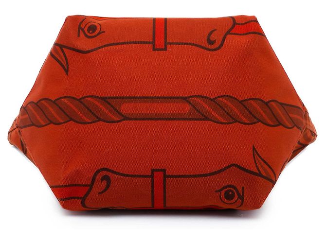 Hermès Red Toile H Plume Quadrige au Fil Steeple 31 Roja - vista 3