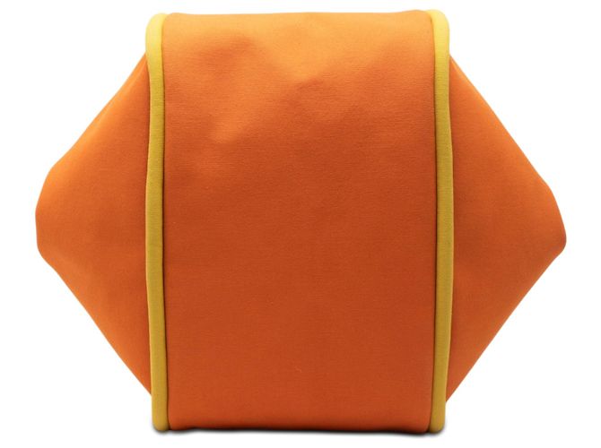 Hermès Lindy Strandtasche aus orangefarbenem Canvas - Ansicht 3