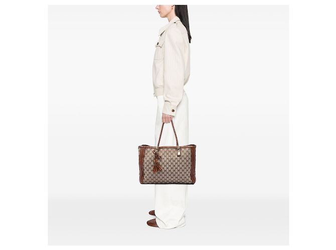 Gucci Bella Tote aus beigem GG Canvas - Ansicht 6