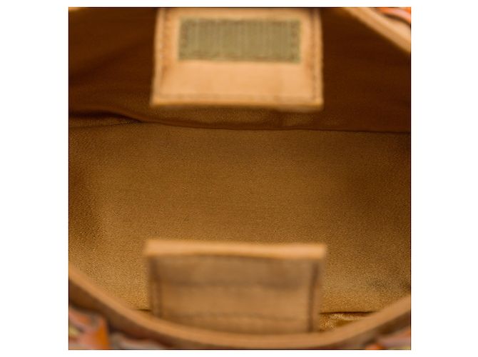 Borsa a tracolla in raso con decorazioni floreali dorate Prada D'oro - vista 4