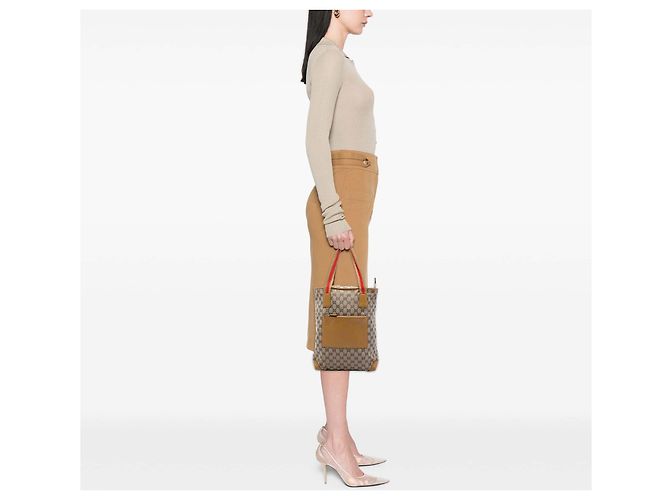 Gucci Beige GG Canvas Web Tote - Ansicht 6