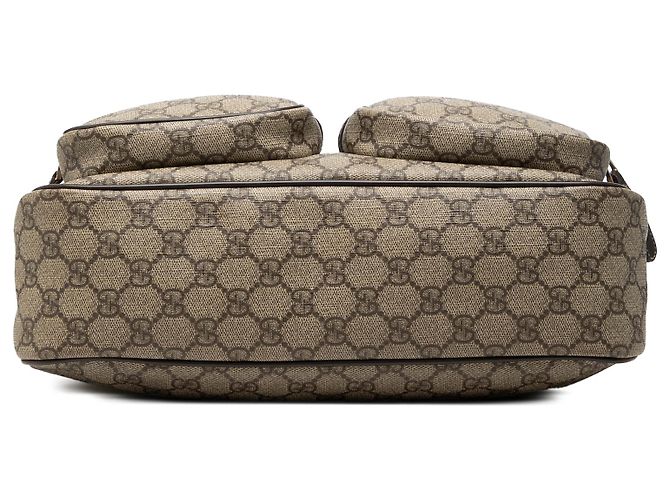 Borsa a tracolla Gucci Beige GG Supreme con doppia tasca - vista 3