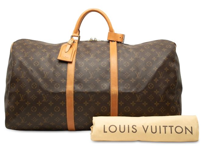 Louis Vuitton Brown Monogram Keepall 60 Marrone - vista 9