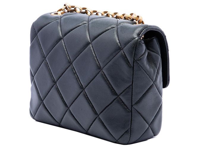 Chanel Mini Square Quilted Lambskin Bijoux Logo Chain Flap Schwarz - Ansicht 2