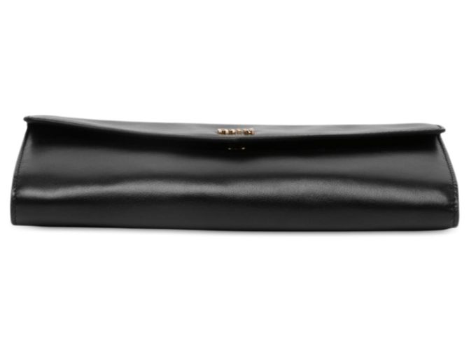 Miu Miu Wallet on Strap aus weichem schwarzem Kalbsleder mit Logo - Ansicht 3