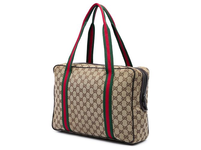 Gucci Beige GG Canvas Web Business Bag - view 2