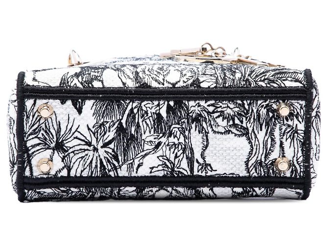 Dior White Mini Embroidered Canvas Toile De Jouy Lady D Lite Blanc Écru - vue 3