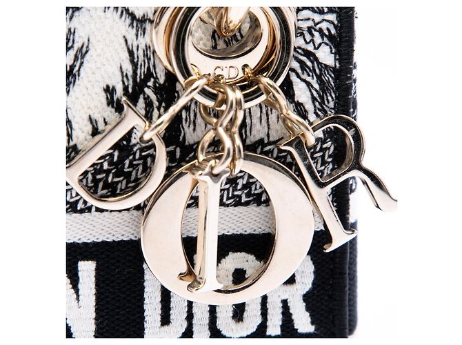 Dior White Mini Embroidered Canvas Toile De Jouy Lady D Lite Blanc Écru - vue 5
