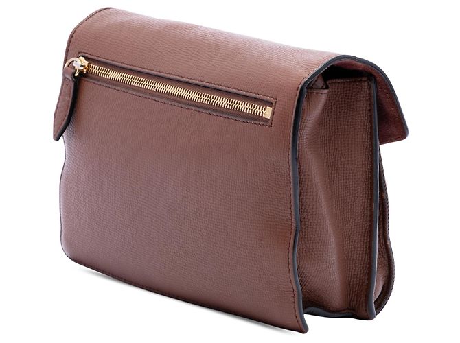 Burberry Brown Small Leather and House Check Canvas Derby Macken Crossbody Marrone - vista 2