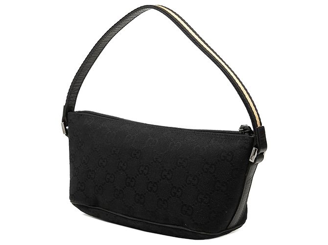 Gucci Black GG Canvas Web Boat Noir - vue 2