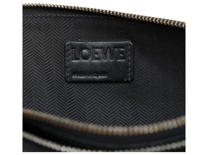 Pouch doppia piatta LOEWE in vitello con Anagramma impresso nero - vista 5