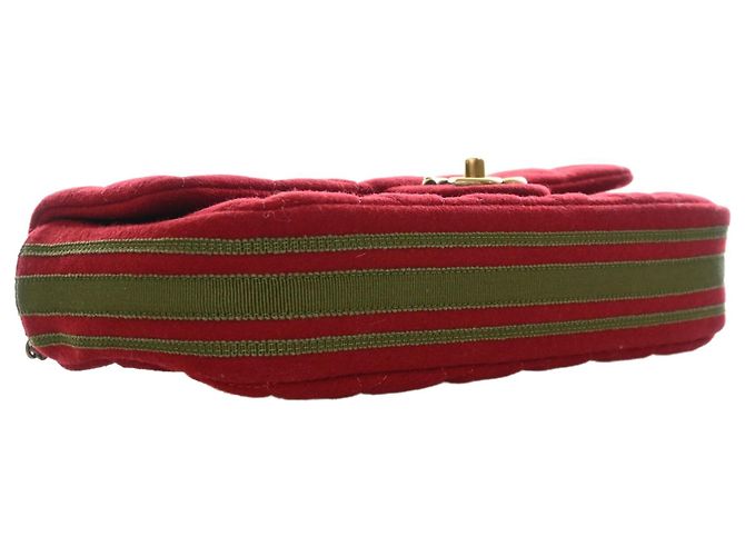 Chanel Red Medium Quilted Mixed Fibers CC Eyelet Flap Vermelho - vista 13