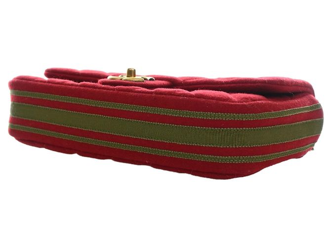 Chanel Red Medium Quilted Mixed Fibers CC Eyelet Flap Vermelho - vista 14