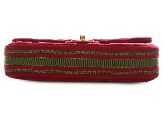 Chanel Red Medium Quilted Mixed Fibers CC Eyelet Flap Vermelho - vista 3