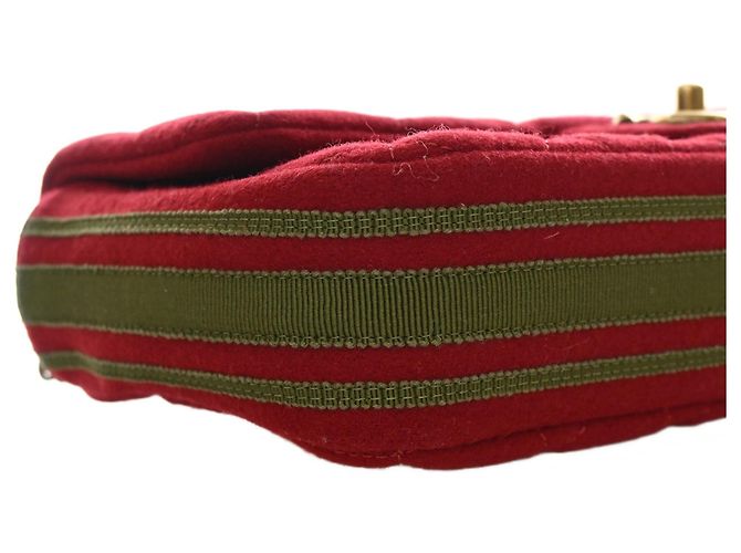 Chanel Red Medium Quilted Mixed Fibers CC Eyelet Flap Vermelho - vista 9
