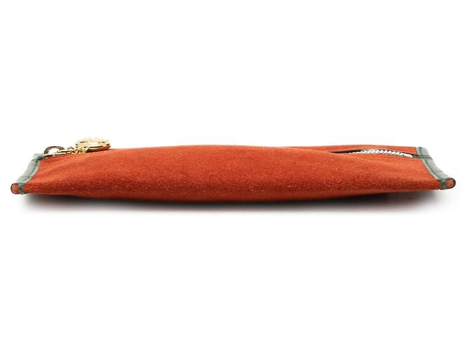 Pouch Gucci Rajah in camoscio rosso - vista 3