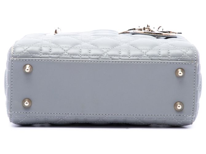 Dior Gray Small Lambskin Cannage My ABCDior Lady Dior Marrom - vista 3