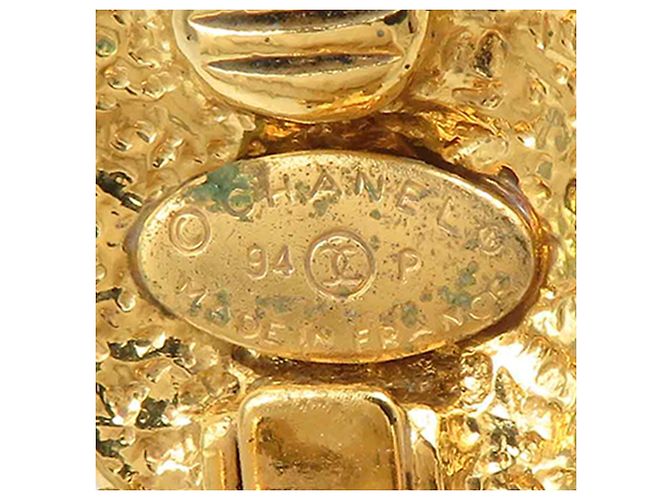 Chanel Gold CC vergoldete runde Clip-On-Ohrringe Golden - Ansicht 5