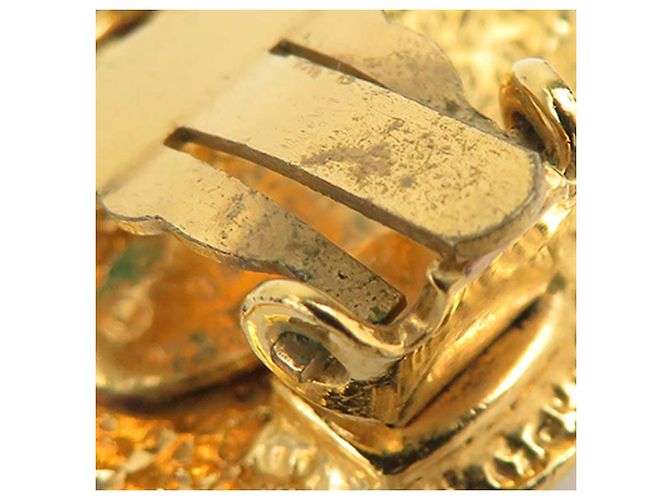 Chanel Gold CC vergoldete runde Clip-On-Ohrringe Golden - Ansicht 9