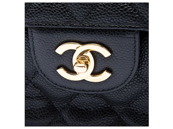 Chanel Black Jumbo Classic Caviar Double Flap Nero - vista 5
