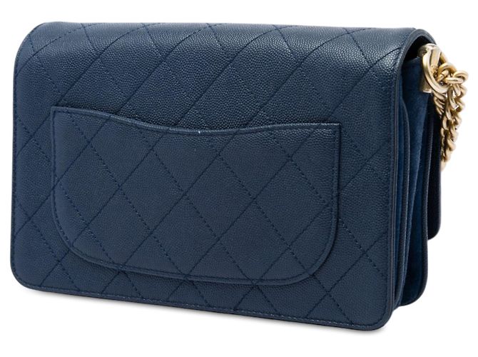 Chanel Blue CC Stitched Caviar and Suede Lady Coco Flap Azul Azul escuro - vista 2