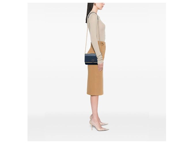 Chanel Blue CC Stitched Caviar and Suede Lady Coco Flap Azul Azul escuro - vista 5